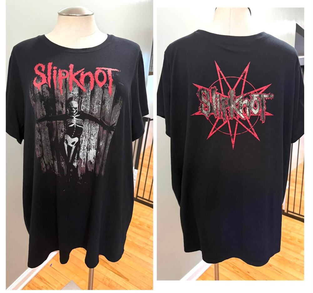 Torrid 5 (5X 28) Slipknot Band Metal Rock T-Shirt Skeleton Nonagram Graphic Tee